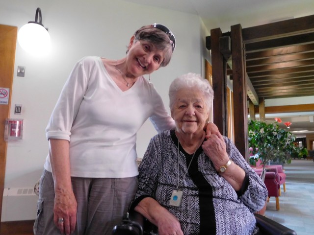 Marty poses with aunt Marie Bender at the Greenwood Retirement Community in Stratford. 