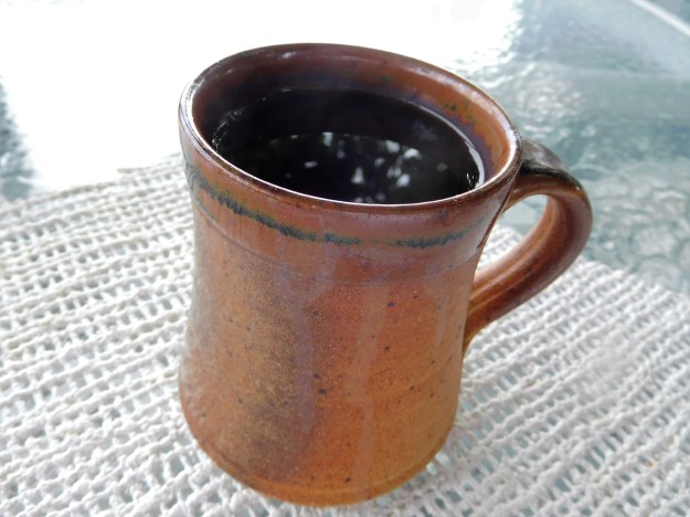 Saturday morning coffee on the deck before the rain arrived. 