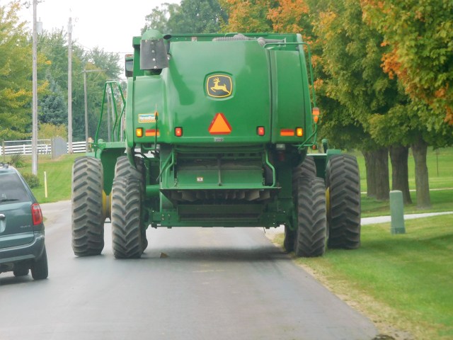 Modern takes up almost the whole country road. 
